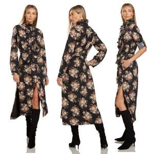Trish Scully Remi Maxi Dress Floral Victorian Shabby Chic Country Size 2 No Belt